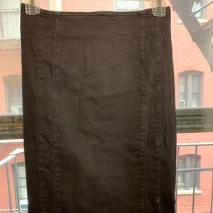 Black Jean Pencil Skirt